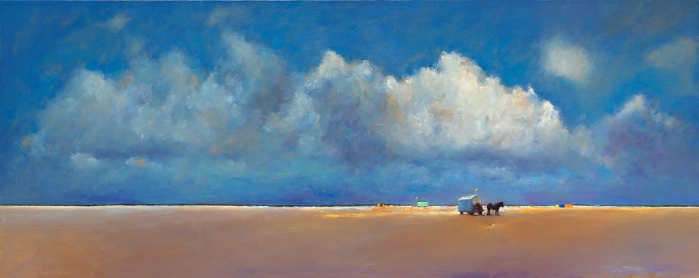 Beach near beachmark 7, oil / canvas, 2010, 100 x 250 cm, Sold