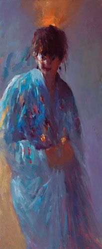 Model with lampion, oil / canvas, 2011, 120 x 50 cm, € 6.100,-