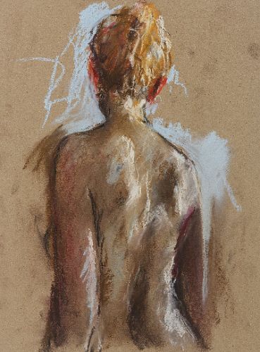 Rugnaakt, Pastel, 2006, 39 x 25 cm, Verkocht