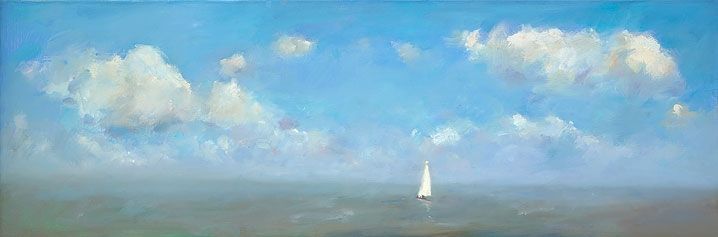Sailingboat, oil / canvas, 2017, 40 x 120 cm, Sold