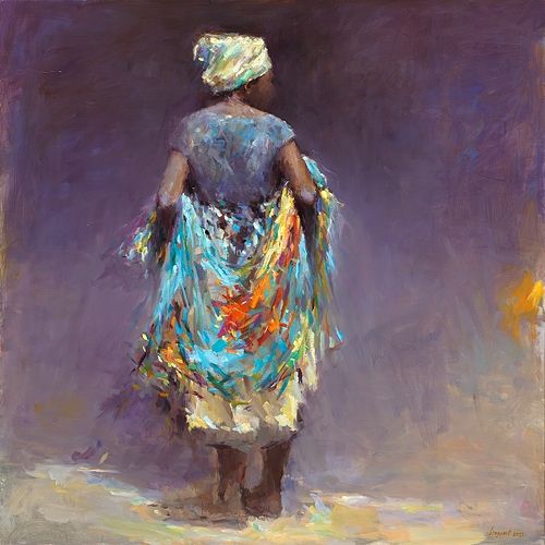 Colours of Africa II, huile, 2022, 120 x 120 cm, Vendu