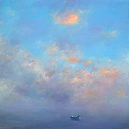 Boat, oil / canvas, 2023, 100 x 100 cm, € 6.000,-