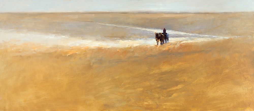 Beach cart IV, Oil / canvas, 2004, 80 x 180 cm, € 7.500,-
