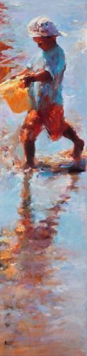 Waterdrager, olieverf, 2009, 120 x 30 cm, Verkocht