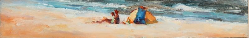 Plage, Peinture à l’huile sur toile, 2009, 8 x 50 cm, Vendu