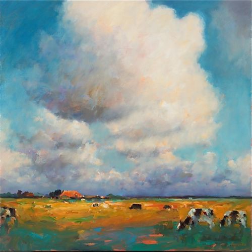 Fryslân VI, olieverf / doek, 2010, 100 x 100 cm, Verkocht