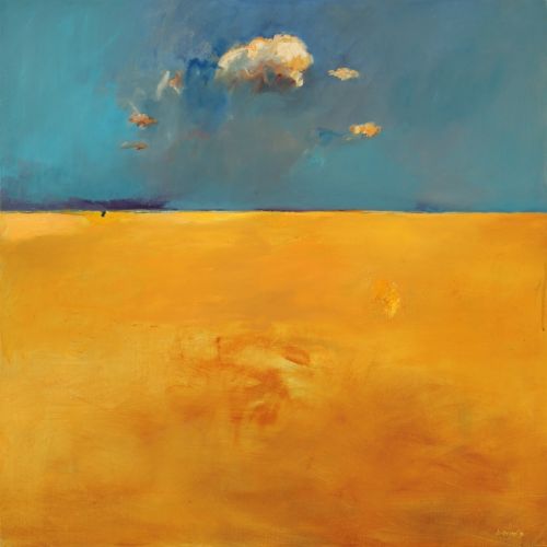 Plage Jaune, Peinture à l’huile sur toile, 1994, 100 x 100 cm, Vendu