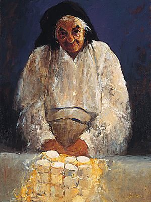 Geitenkaasjes, Olieverf / doek, 1997, 80 x 60 cm, Verkocht