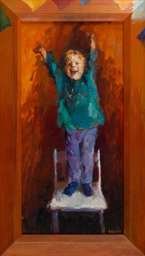 Whoopeeeee!, oil/wood, 1999, 60 x 30 cm, Sold