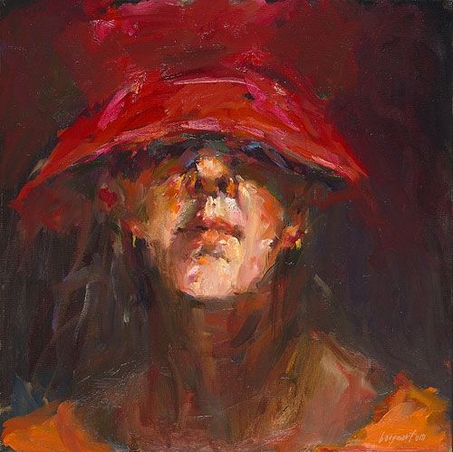 Zelfportret, olieverf / doek, 2010, 40 x 40 cm, Verkocht