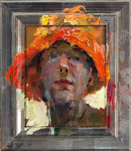 Autoportrait, Peinture à l’huile sur toile, 2002, 21 x 18 cm, Vendu