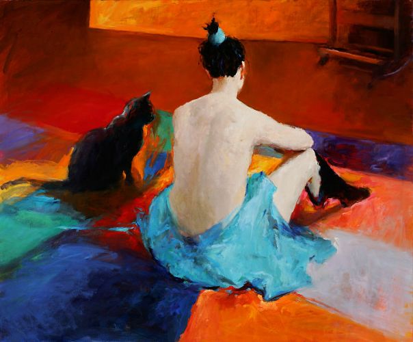 Modèle dans l'atelier, Peinture à l’huile sur toile, 2005, 100 x 120 cm, Vendu