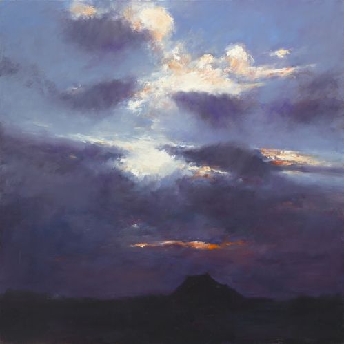 Zonsondergang, olieverf/linnen, 2011, 100 x 100 cm, Verkocht