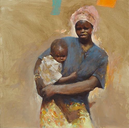 Senegal II, Öl auf Leinwand, 2011, 100 x 100 cm, Verkauft