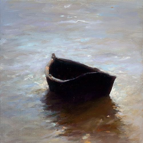 Bootje, olieverf / doek, 2011, 30 x 30 cm, Verkocht