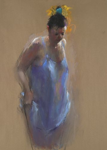 Model in blue, pastel, 2012, 90 x 65 cm, € 3.100,-