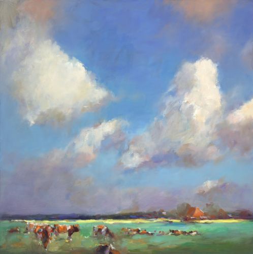 Fryslân X, olieverf/linnen, 2012, 100 x 100 cm, Verkocht