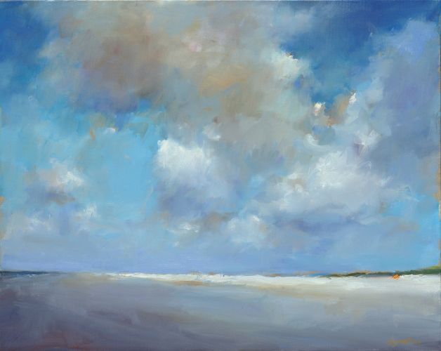 Coucher de solieil, Peinture à l’huile sur toile, 2013, 40 x 120 cm, Vendu