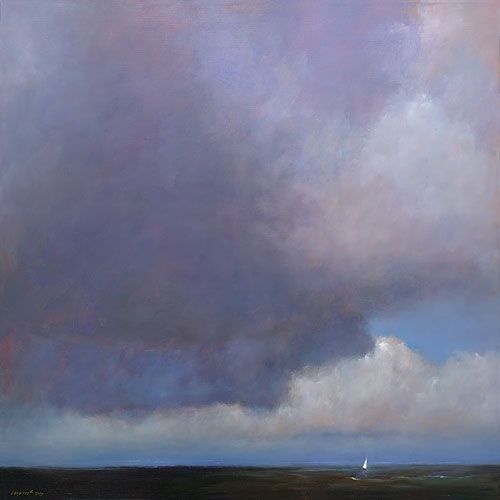 Zeilbootje, olieverf/linnen, 2013, 100 x 100 cm, Verkocht