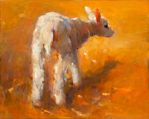 Agneau, Peinture à l’huile sur toile, 2014, 40 x 50 cm, Vendu