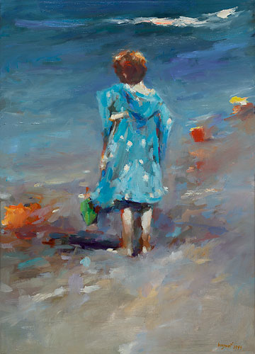 Blue bathrobe, oil / canvas, 2014, 70 x 50 cm, € 3.250,-