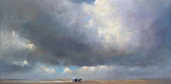 Strandkar, olieverf / linnen, 2015, 60 x 120 cm, Verkocht