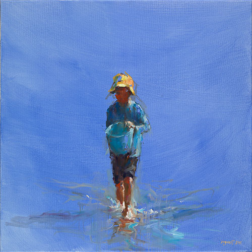 Porteur de l' eau, Peinture à l’huile sur toile, 2015, 80 x 80 cm, Vendu