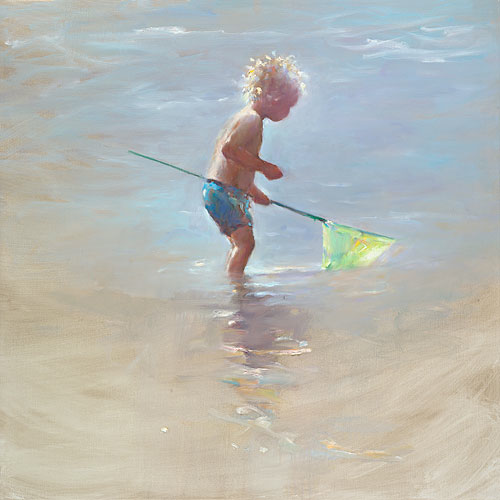 Petit pêcheur, Peinture à l’huile sur toile, 2015, 80 x 80 cm, Vendu