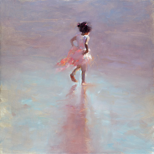 Plage Abouda : Danseuse, peinture à l’huile sur toile, 2016, 100 x 100 cm, Vendu