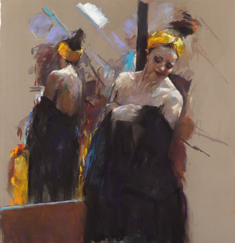 Réflection, Pastel, 2016, 106 x 98 cm, Vendu