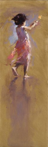 Danseuse II Plage Abouda, olieverf/linnen, 2016, 90 x 30 cm, Verkocht