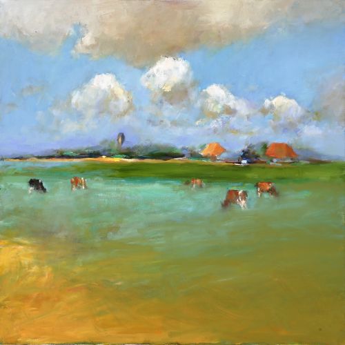 Paysage de Frise III, Huile sur toile, 2006, 90 x 90 cm, Vendu