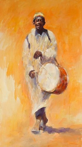 Drummer, oil / canvasl, 2016, 180 x 100 cm, Sold