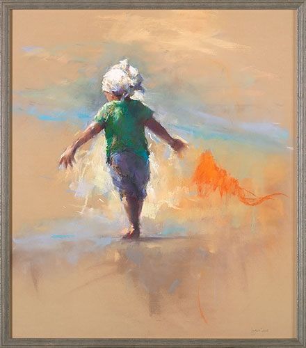 Beachfun, Pastel, 2018, 100 x 120 cm, Sold