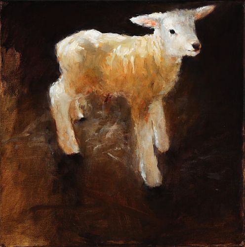 Lam II, Olieverf / doek, 2006, 40 x 40 cm, Verkocht