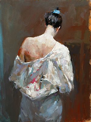 White kimono, Oil / canvas, 2006, 40 x 30 cm, Sold