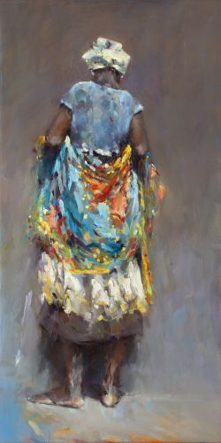 Femme de pēche  Sal Cabo Verde, Pastel, 2021, 100 x 70 cm, Vendu