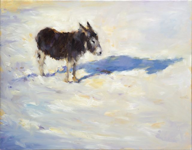 Ezeltje, olieverf / linnen, 2022, 70 x 90 cm, Verkocht