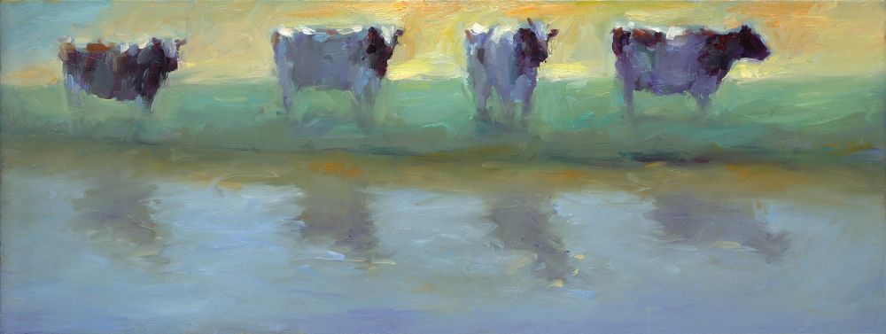 Reflection, huile, 2022, 30 x 80 cm, € 2.750,-