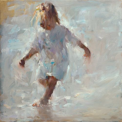 Pootje baden II, olieverf / linnen, 2021, 50 x 50 cm, Verkocht