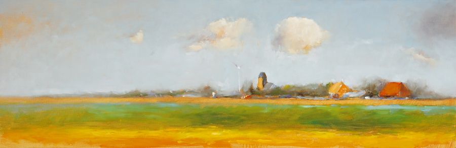 Longerhouw, Huile sur toile, 2007, 40 x 120 cm, Vendu