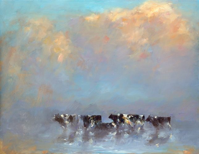 Zeeuwse luchten (Kerkwerve), olieverf / linnen, 2022, 70 x 90 cm, Verkocht