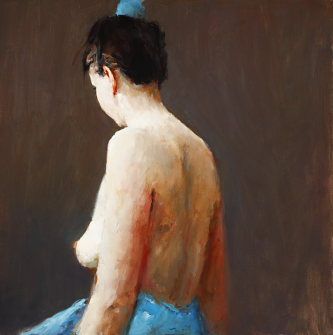 Blue kimono II, Oil / canvas, 2007, 40 x 40 cm, Sold