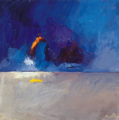 Plage, Huile sur toile, 1999, 40 x 40 cm, Vendu