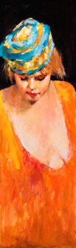 Model met hoedje
