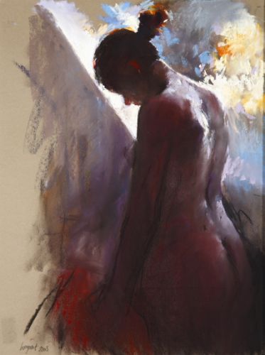 Model in backlight, Pastel, 2008, 70 x 50 cm, Sold