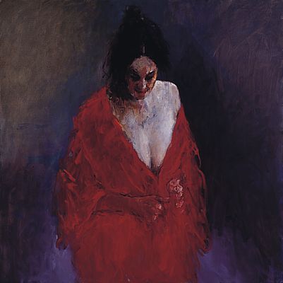 Roter Kimono, Öl auf Leinwand, 2000, 100 x 100 cm, Verkauft