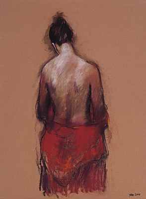 Model in red, Pastel, 2000, 70 x 51 cm cm, Sold