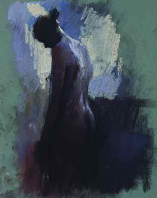 Model in blue, Pastel, 2000, 30 x 24 cm cm, Sold