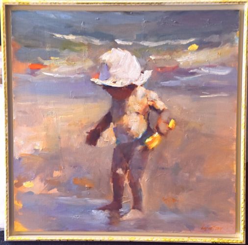 Ballon Jaune, Peinture à l’huile sur toile, 2014, 28 x 26 cm, Vendu